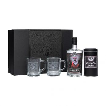 Appenzeller Edelbrand Glüh-Gin Set Zimet Gin mit Gewürz und 2 Gläsern 50cl