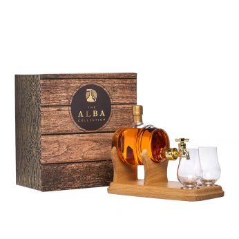 Whisky Barrel Tap mit 2 Gläsern und Hahn Highland Malt Scotch Whisky 35cl