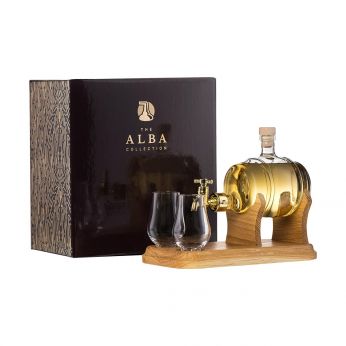 Grappa Barrel mit 2 Gläsern und Hahn Bosso Selezione Barbera d'Asti 35cl