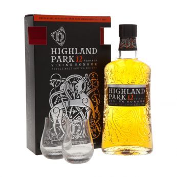 Highland Park 12y Viking Honour Geschenkpackung mit 2 Gläsern 70cl